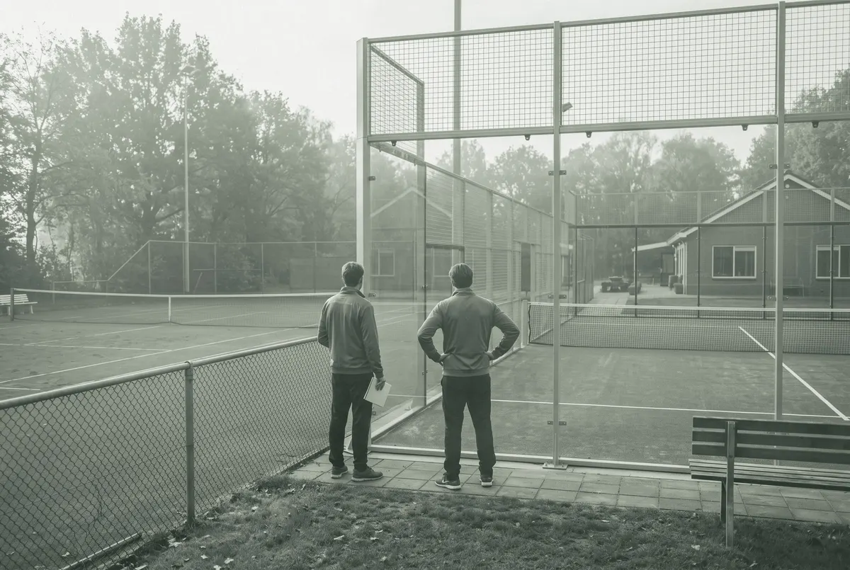 Nieuwe padelbanen naast de tennisbanen bij een dorpse tennisclub in Noord-Brabant